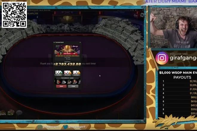 【EV扑克】简讯 | 中国选手Li Yagen在史上最大WSOP线上主赛获得亚军，奖金近1500万